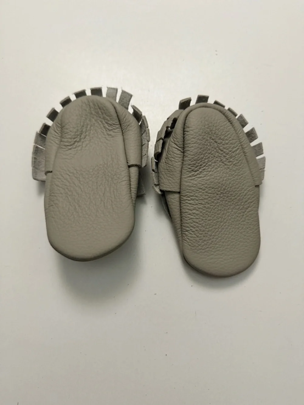 Bare Soles Moccasins Leather Soft Bow Grey Baby 12-18m Size 4